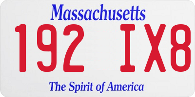 MA license plate 192IX8
