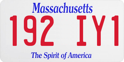 MA license plate 192IY1