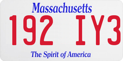 MA license plate 192IY3