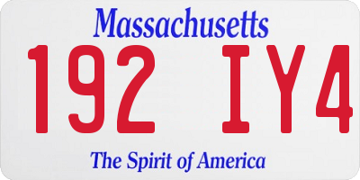 MA license plate 192IY4