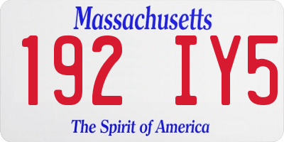 MA license plate 192IY5