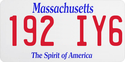 MA license plate 192IY6