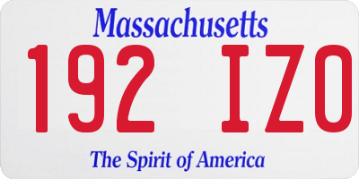MA license plate 192IZ0