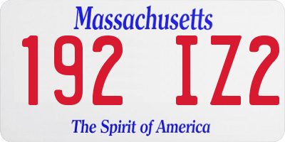 MA license plate 192IZ2