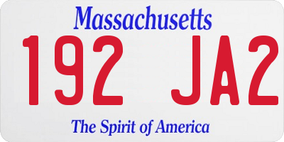 MA license plate 192JA2