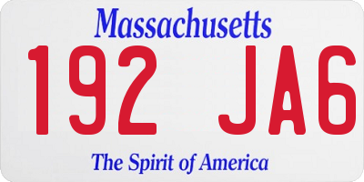 MA license plate 192JA6