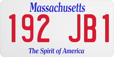 MA license plate 192JB1