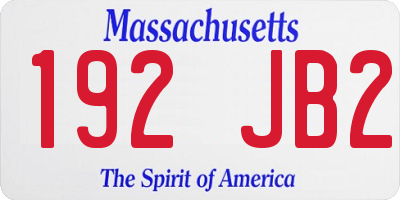 MA license plate 192JB2