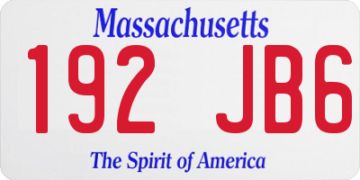 MA license plate 192JB6