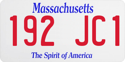 MA license plate 192JC1