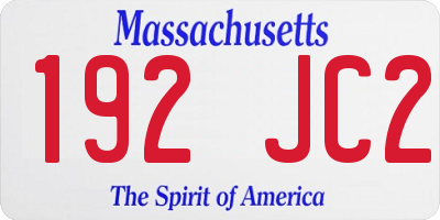 MA license plate 192JC2