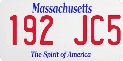MA license plate 192JC5