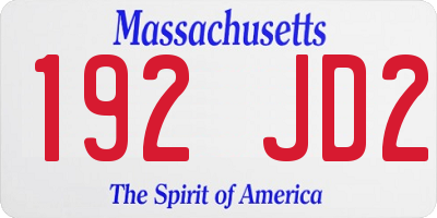 MA license plate 192JD2