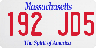 MA license plate 192JD5