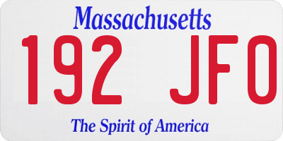 MA license plate 192JF0