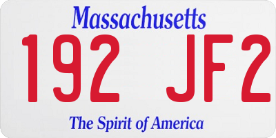 MA license plate 192JF2
