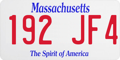 MA license plate 192JF4