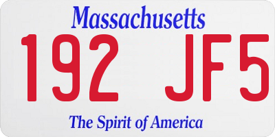 MA license plate 192JF5
