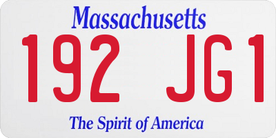 MA license plate 192JG1