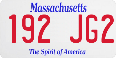 MA license plate 192JG2