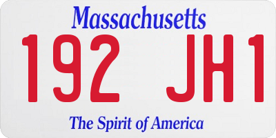 MA license plate 192JH1