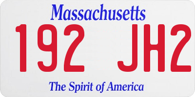 MA license plate 192JH2
