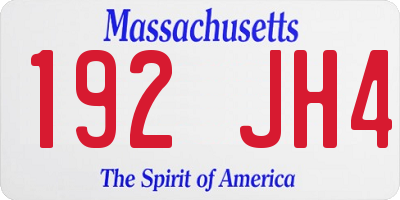 MA license plate 192JH4