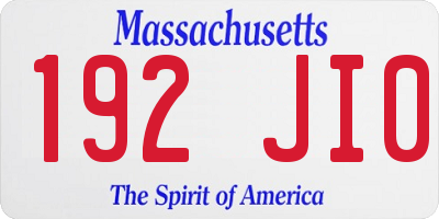 MA license plate 192JI0