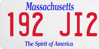 MA license plate 192JI2