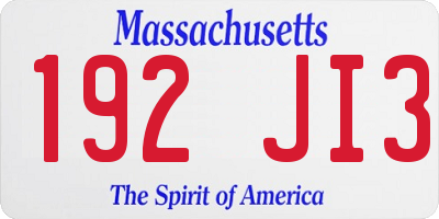 MA license plate 192JI3