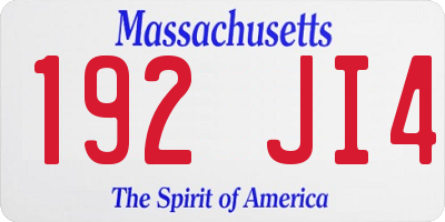 MA license plate 192JI4