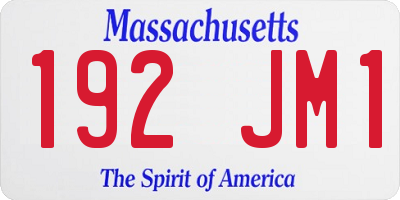MA license plate 192JM1