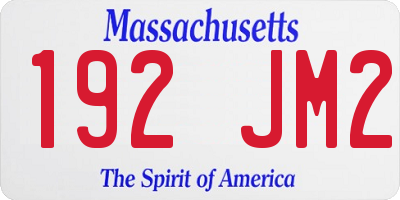 MA license plate 192JM2