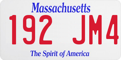 MA license plate 192JM4