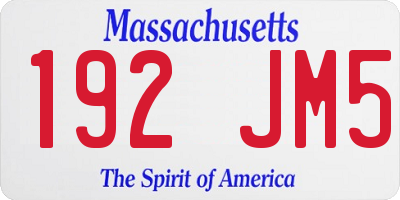 MA license plate 192JM5