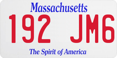 MA license plate 192JM6