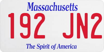 MA license plate 192JN2