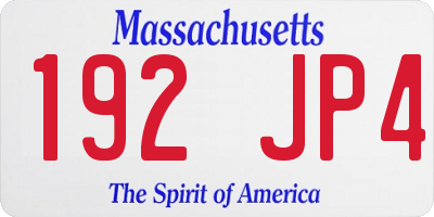 MA license plate 192JP4