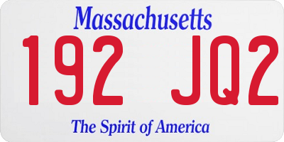MA license plate 192JQ2