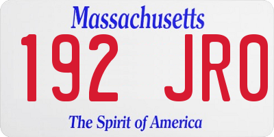 MA license plate 192JR0
