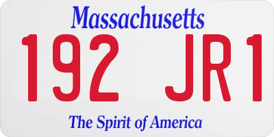 MA license plate 192JR1
