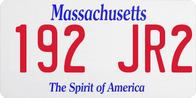 MA license plate 192JR2