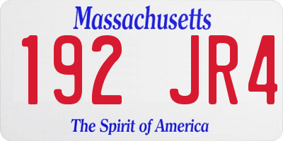 MA license plate 192JR4