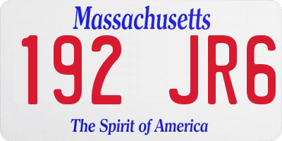 MA license plate 192JR6