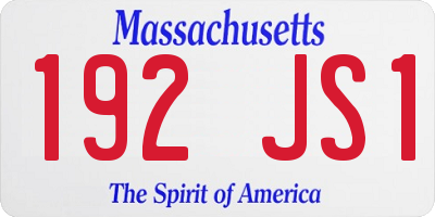 MA license plate 192JS1