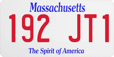 MA license plate 192JT1