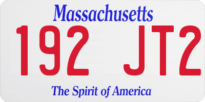 MA license plate 192JT2