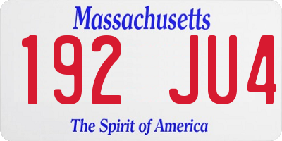 MA license plate 192JU4