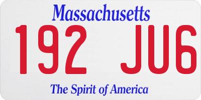 MA license plate 192JU6