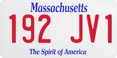 MA license plate 192JV1